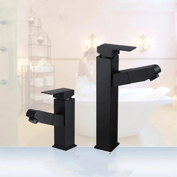 Stainless Steel Pull-Out Faucet for Bathroom Use