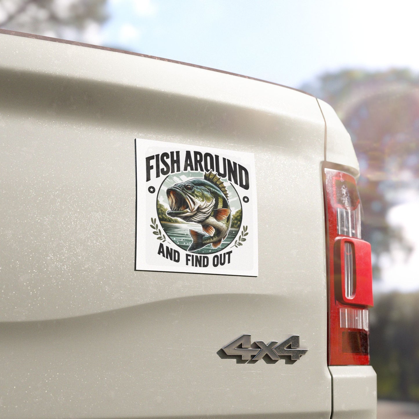 Fish Around and Find Out Car Magnet | Bass Fishing Magnetic Decal