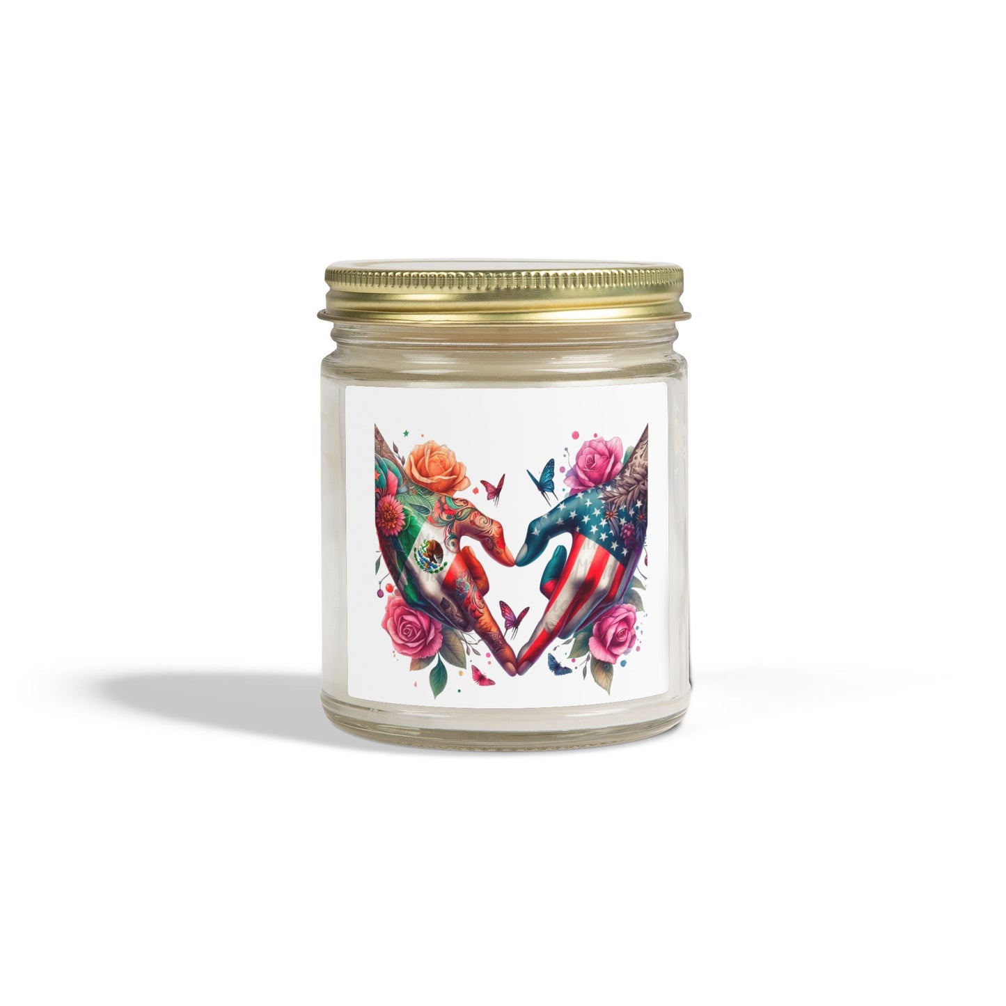 Rose & Butterfly Heart Candle — Scented Coconut Apricot Wax (4oz & 9oz)