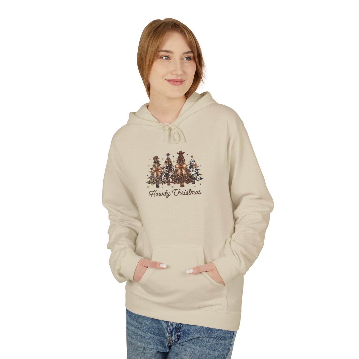Woodland Christmas Trees Hoodie | Forest Holiday Script