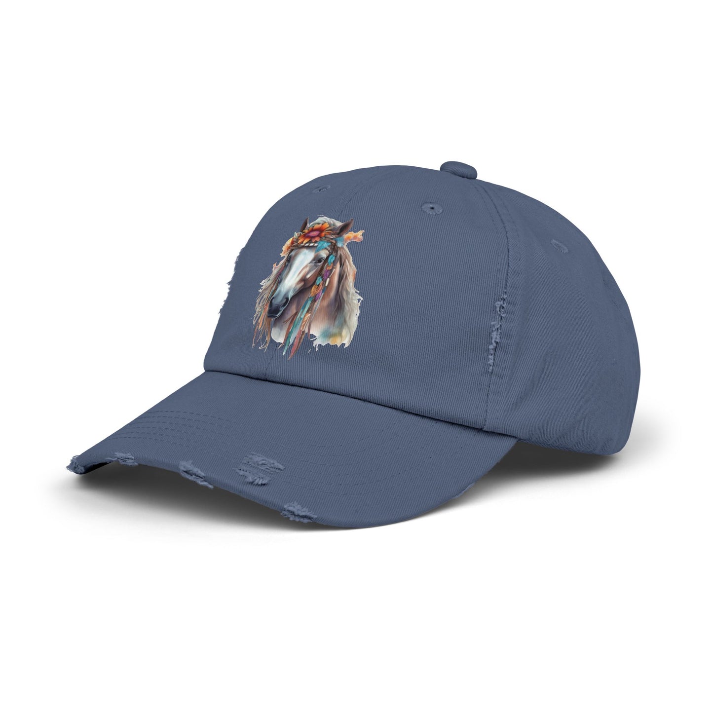 Boho Floral Horse Cap | Distressed Baseball Hat