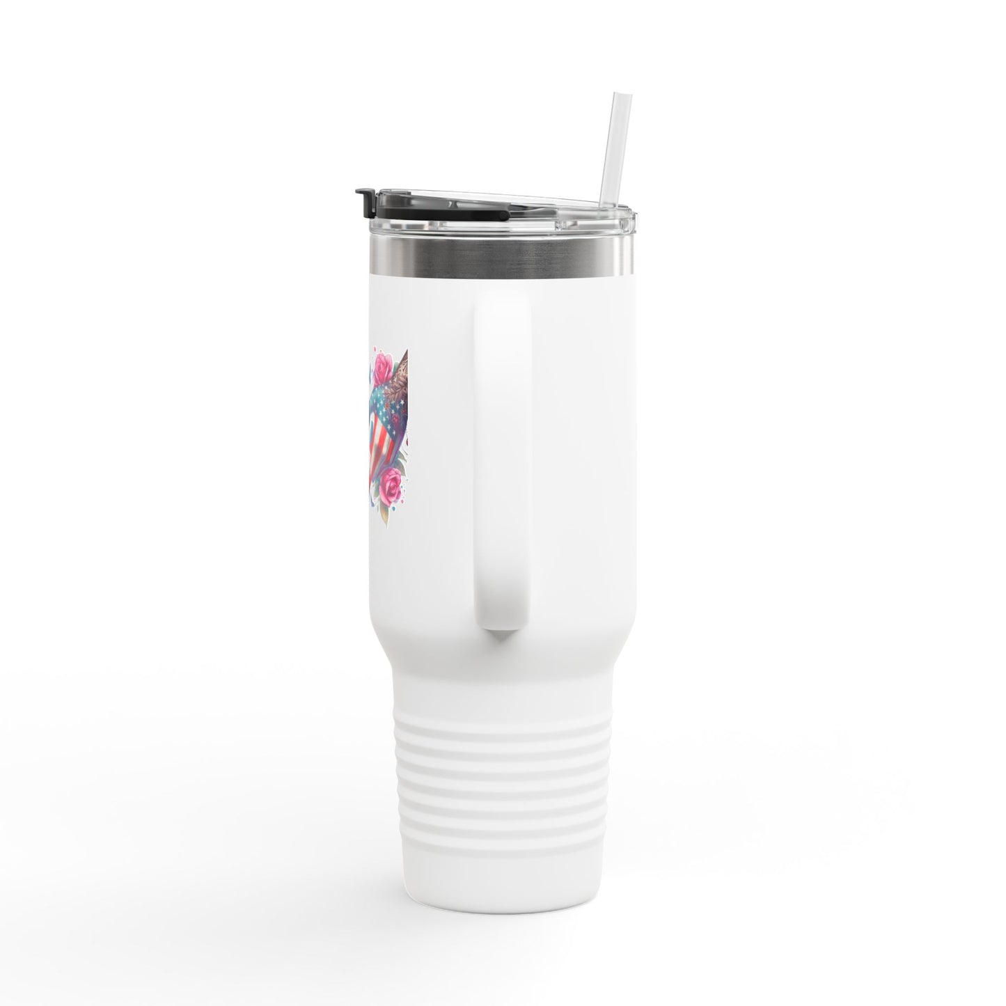 Colorful Floral Elephant Heart Travel Mug | 40oz Insulated Tumbler