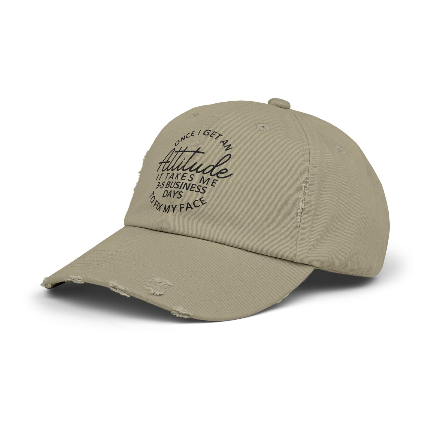 Once I Get An Attitude cap | Distressed Baseball Hat with Funny Quote