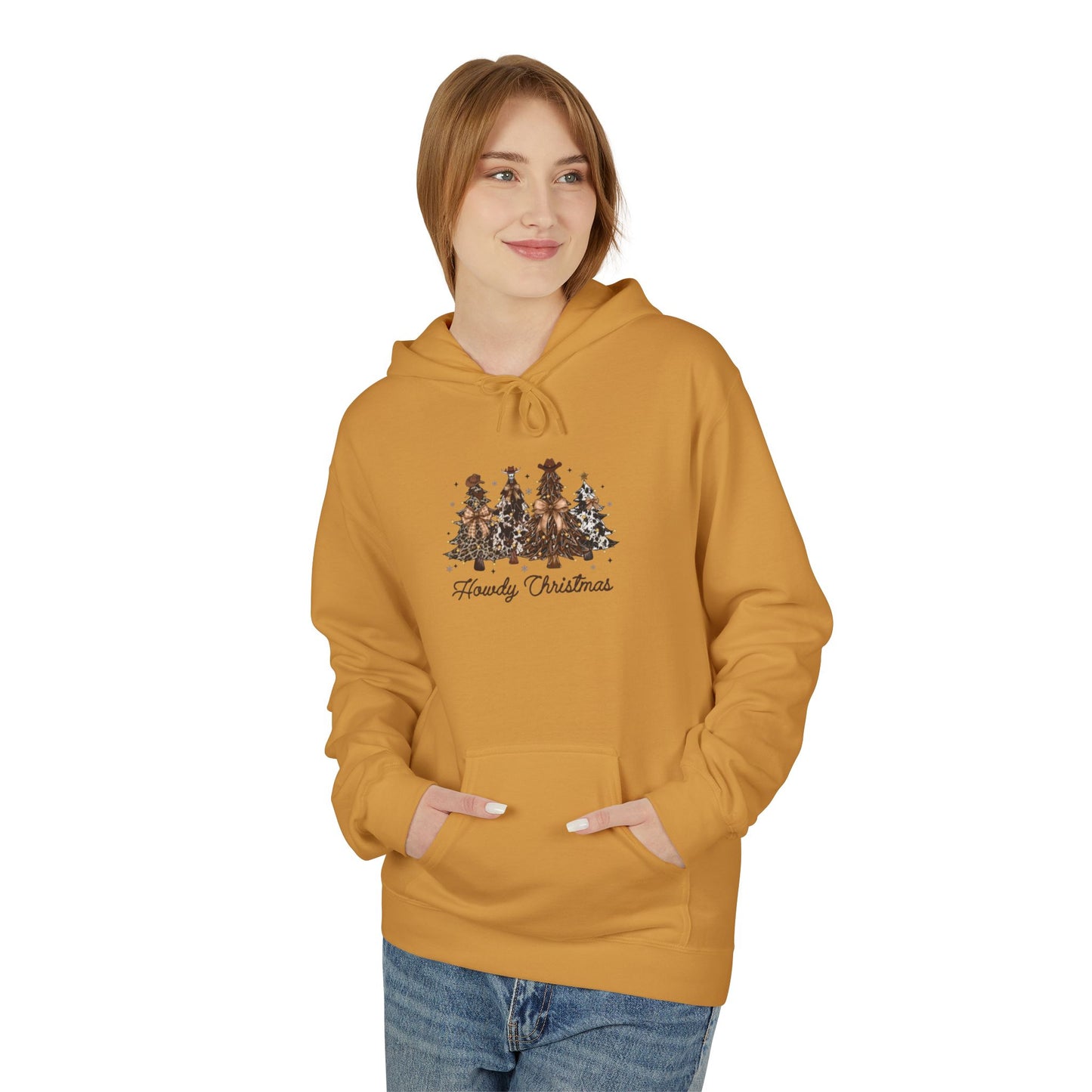 Woodland Christmas Trees Hoodie | Forest Holiday Script