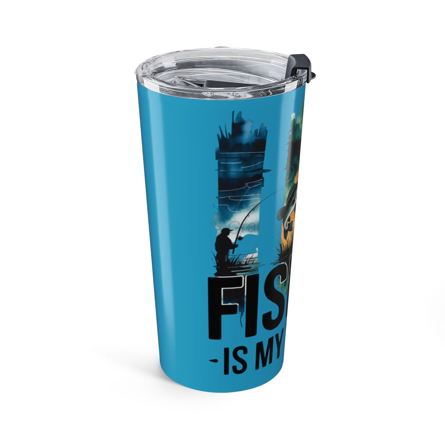 Fishing Therapy Tumbler 20oz | Fishing Scenes, Bass Graphic, Outdoor Drinkware