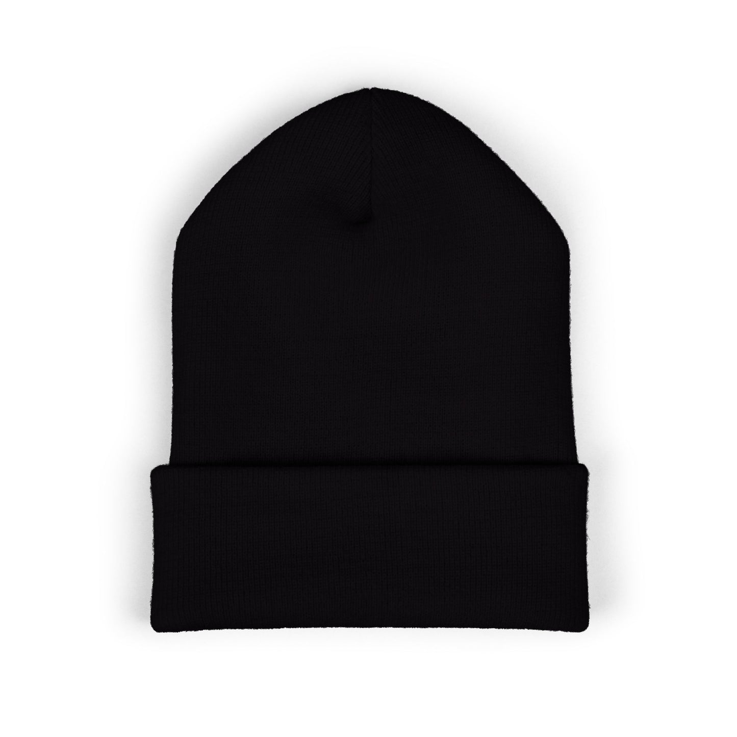 Embroidered Floral Heart Beanie — Classic Cuffed Knit Hat