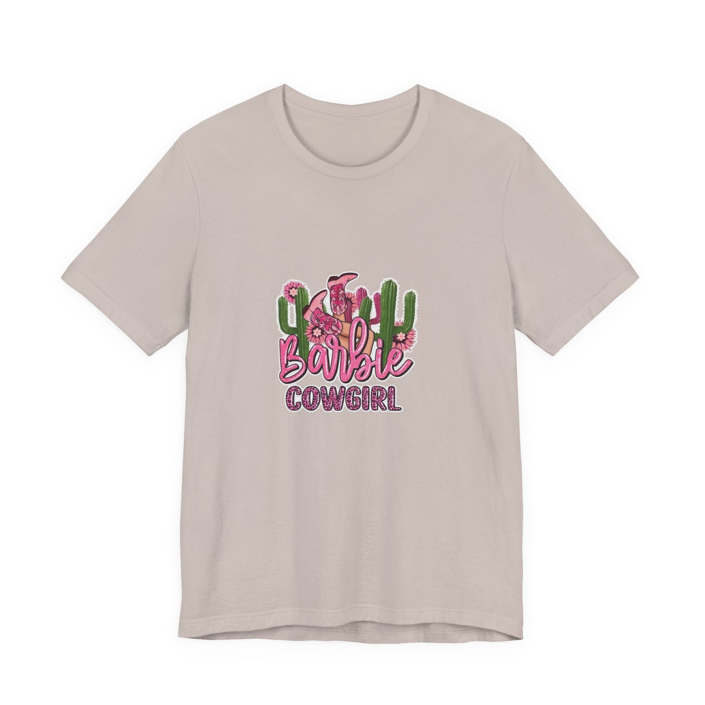 Barbie Cowgirl T‑Shirt – Pink Western Cactus Graphic Tee