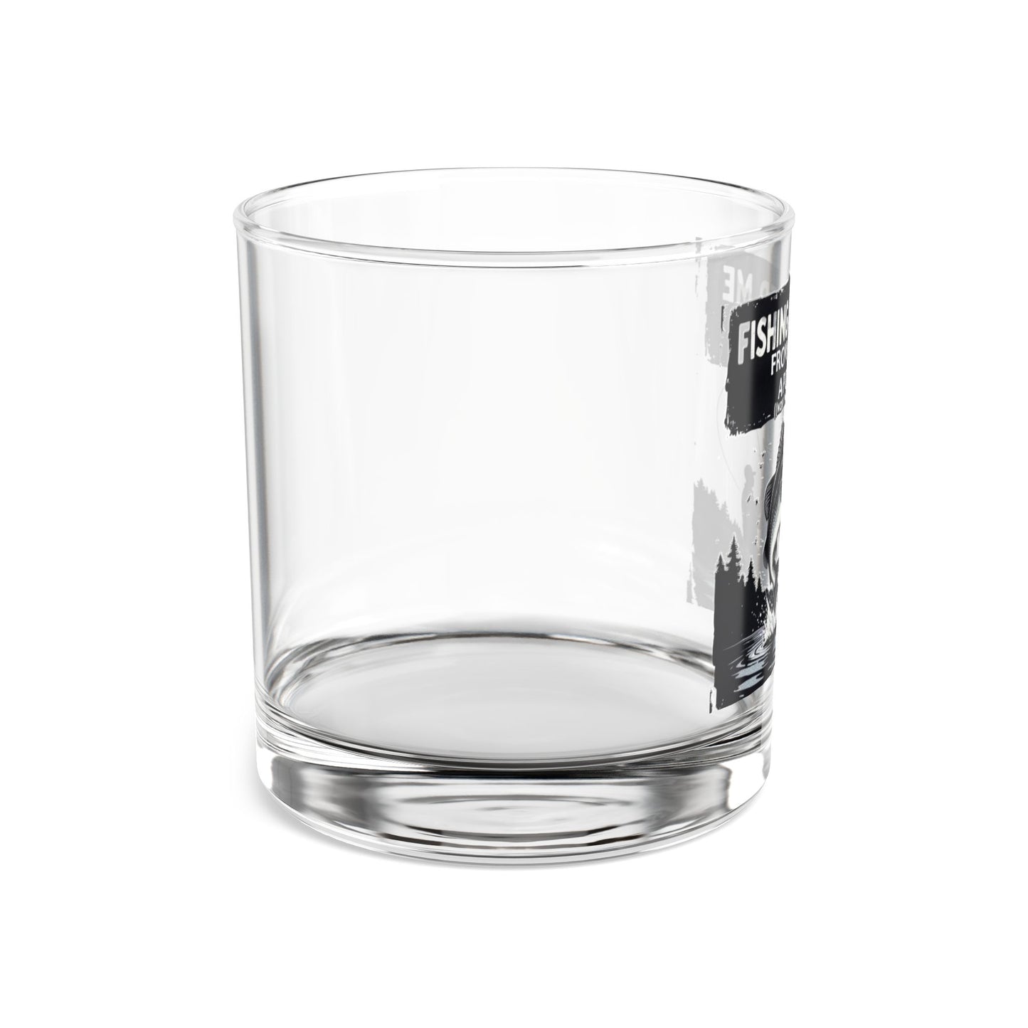 Fishing Saved Me graphic Rocks Glass | 10oz Whiskey Tumbler