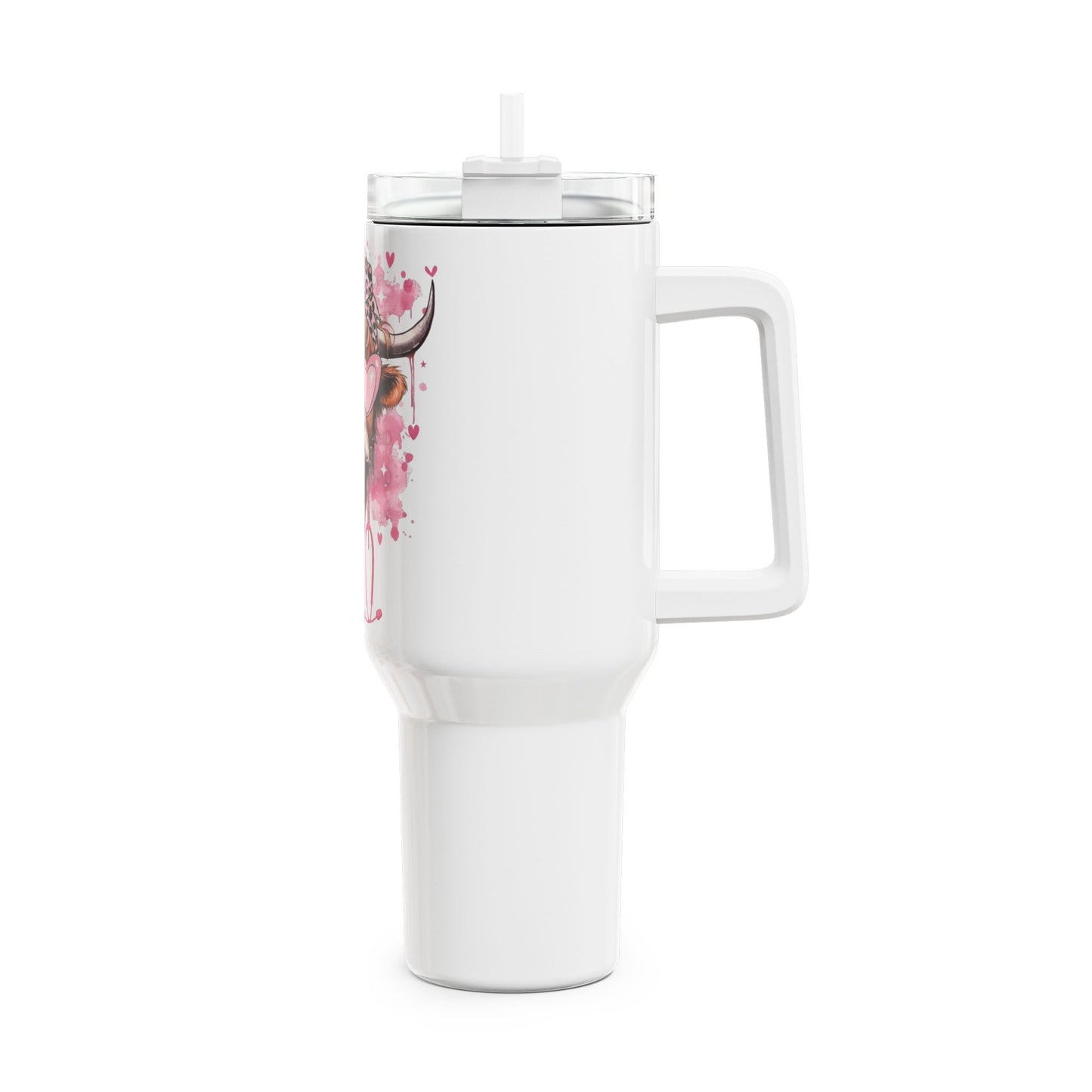 Cow with Heart Sunglasses Tumbler 40oz | Stainless Steel Travel Cup