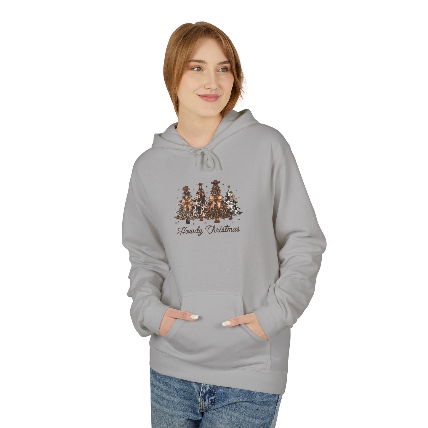 Woodland Christmas Trees Hoodie | Forest Holiday Script