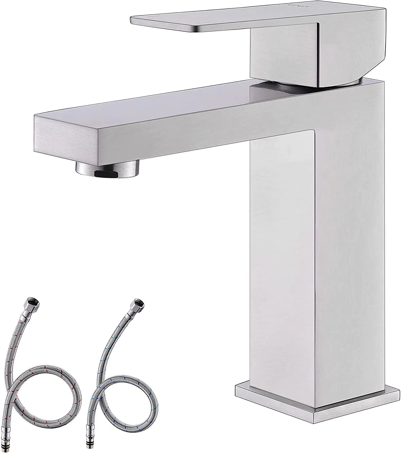 Brushed Nickel Single Hole Bathroom Faucet for Vanity