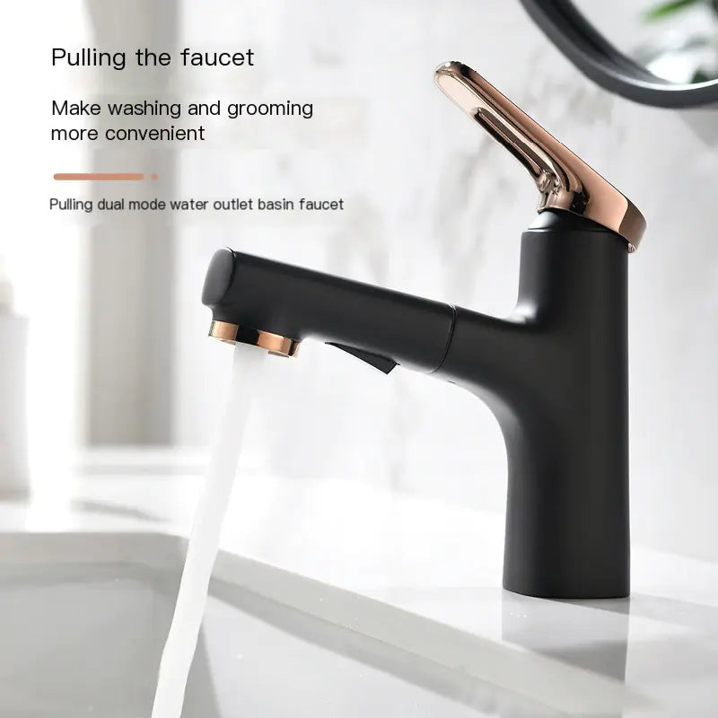 Dual-Function Pull-Out Faucet for Bathroom Sink