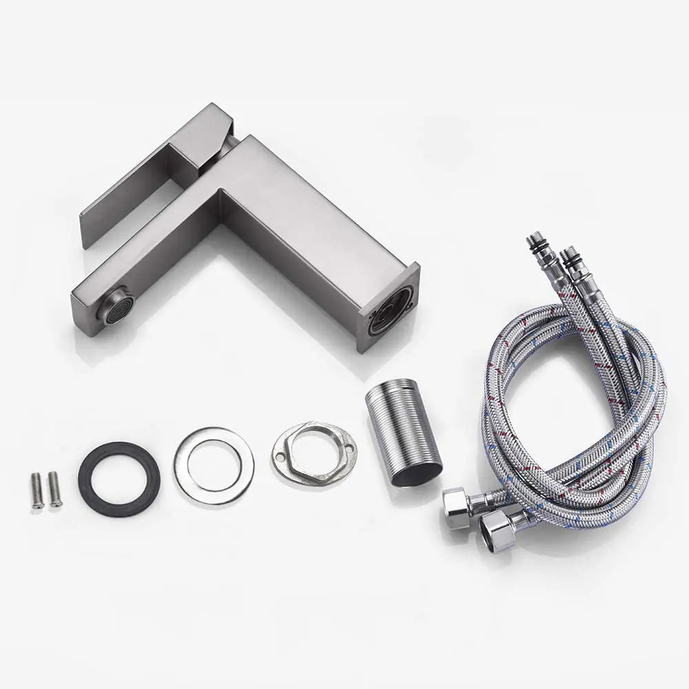 Brushed Nickel Single Hole Bathroom Faucet for Vanity