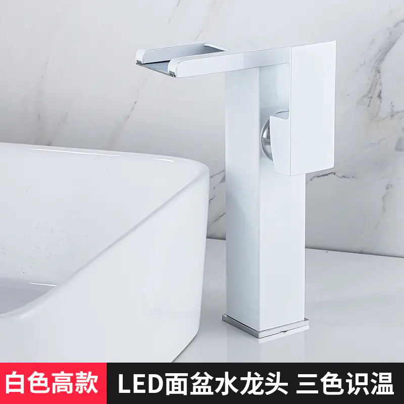 Black Waterfall Hot and Cold Basin Faucet for Bathroom