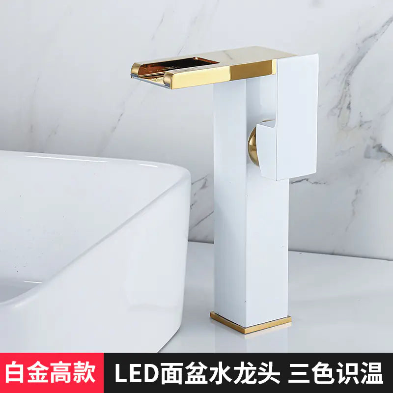 Black Waterfall Hot and Cold Basin Faucet for Bathroom